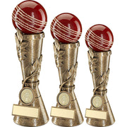 Bronze/Gold/Red Cricket Ball Leaf Column with Plate by School Badges UK