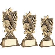 Bronze/Gold Cricket 3 Star Wreath Series with Plate by School Badges UK