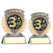 Pewter/Gold 5 Star Holder with Vinyl Third Insert & Plate by School Badges UK