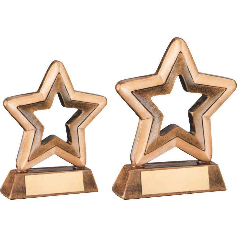 Bronze/Gold Resin Generic Mini Star with Plate by School Badges UK