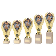 Gold Plastic Holder + Second Disc on Cream Marble Trophy by School Badges UK