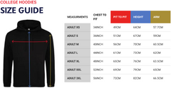 Leavers Hoodies Adults Sizing by School Badges UK