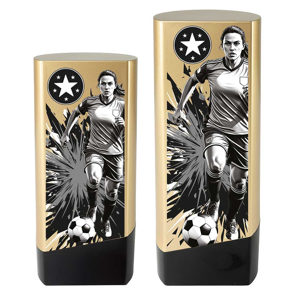 Prime Heavyweight Ladies Football Gold & Black Trophy