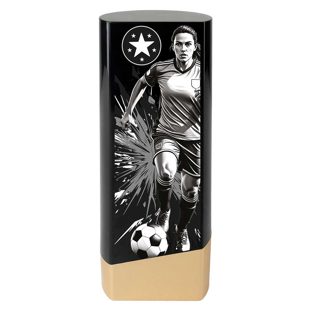 Prime Heavyweight Ladies Football Black & Gold Trophy