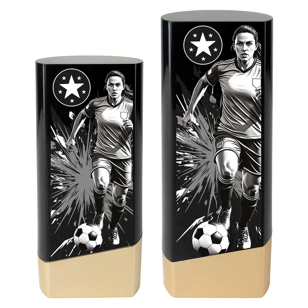 Prime Heavyweight Ladies Football Black & Gold Trophy