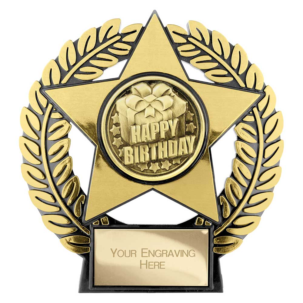 Emperor Star Happy Birthday Plaque – Gold