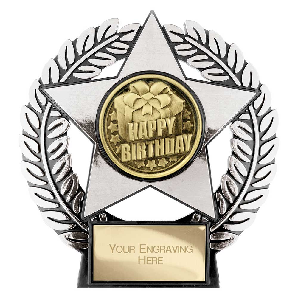 Emperor Star Happy Birthday Plaque – Silver