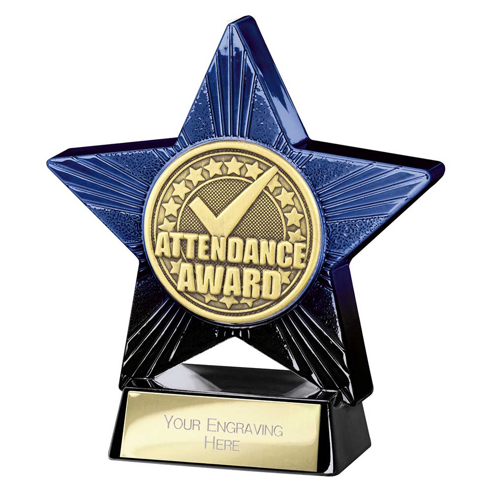 Superstar Attendance Award Trophy – Blue & Black 110mm