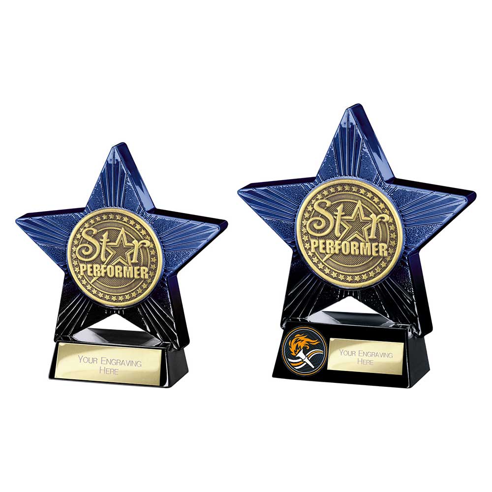 Superstar Star Performer Award Trophy – Blue & Black