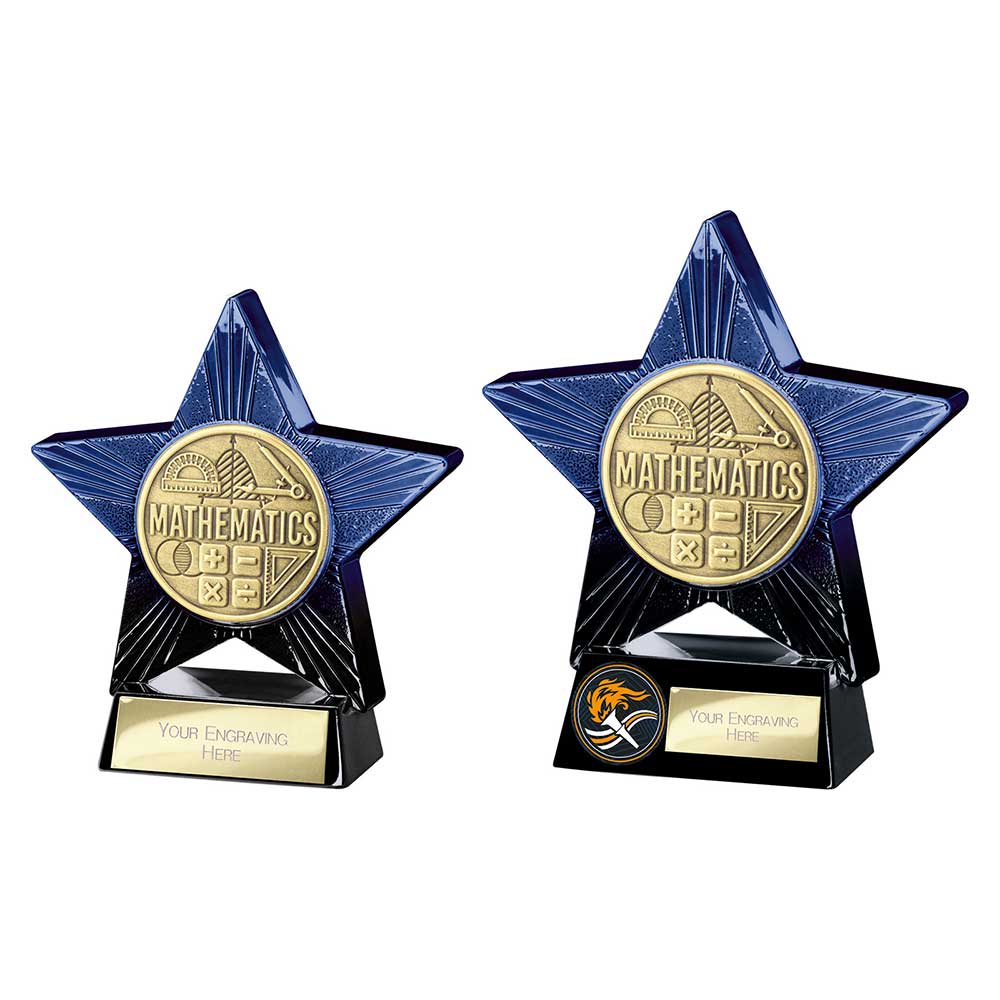 Superstar Maths Award Trophy – Blue & Black