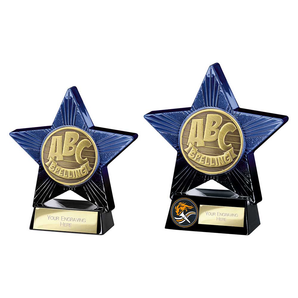 Superstar Spelling Award Trophy – Blue & Black