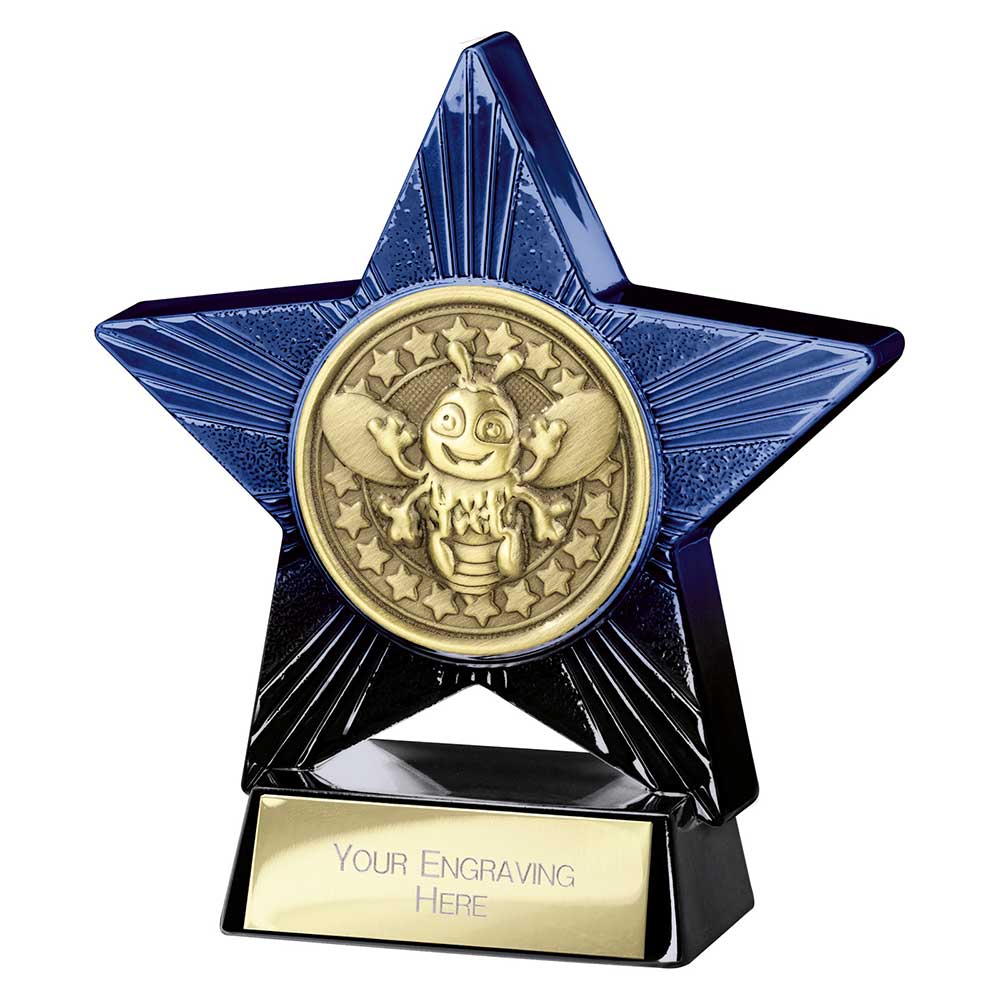 Superstar Bee Award Trophy – Blue & Black 110mm