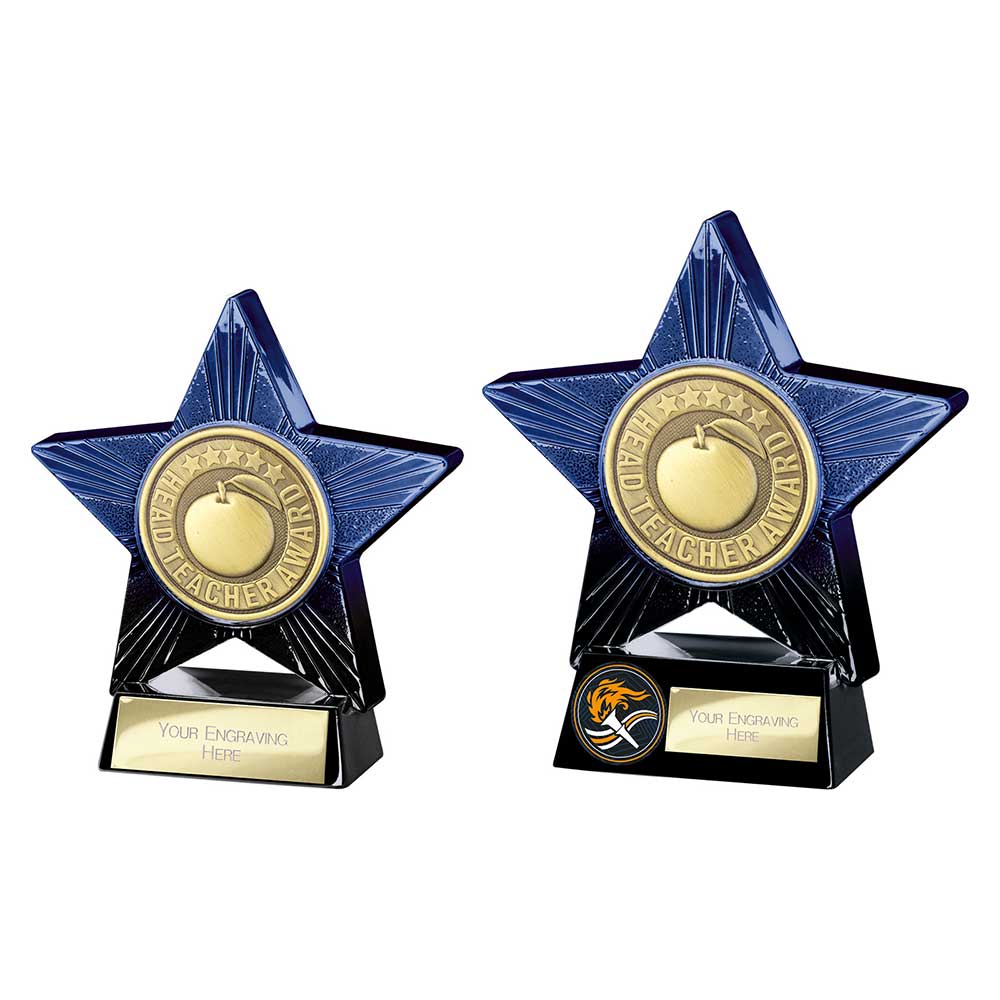 Superstar Head Teacher Award Trophy – Blue & Black
