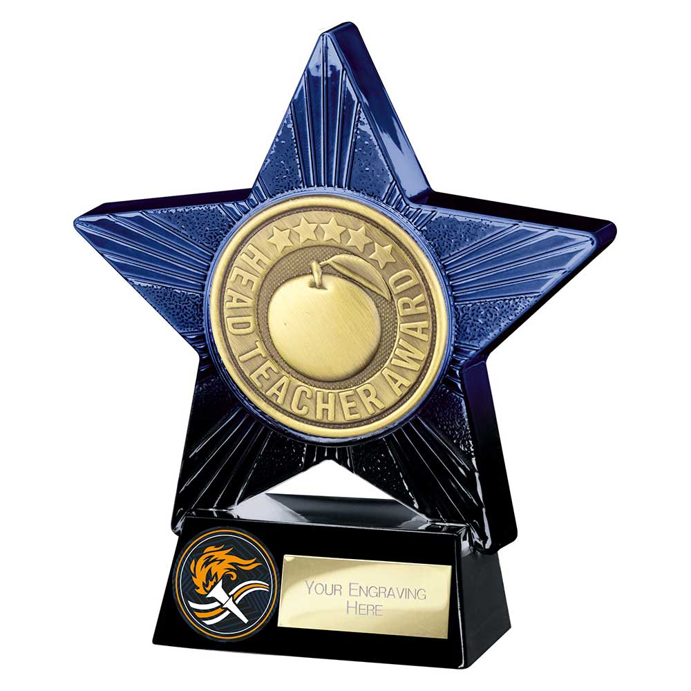 Superstar Head Teacher Award Trophy – Blue & Black 140mm