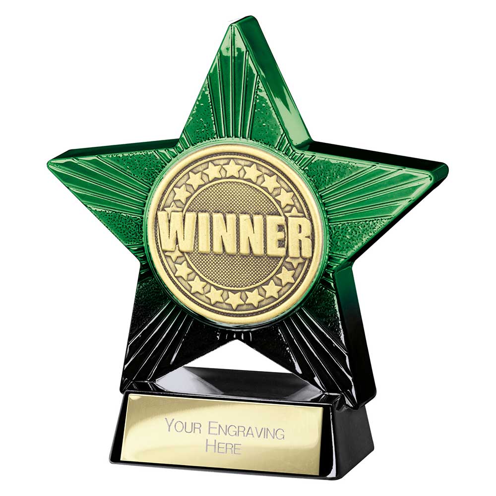 Superstar Winner Award Trophy – Green & Black 110mm