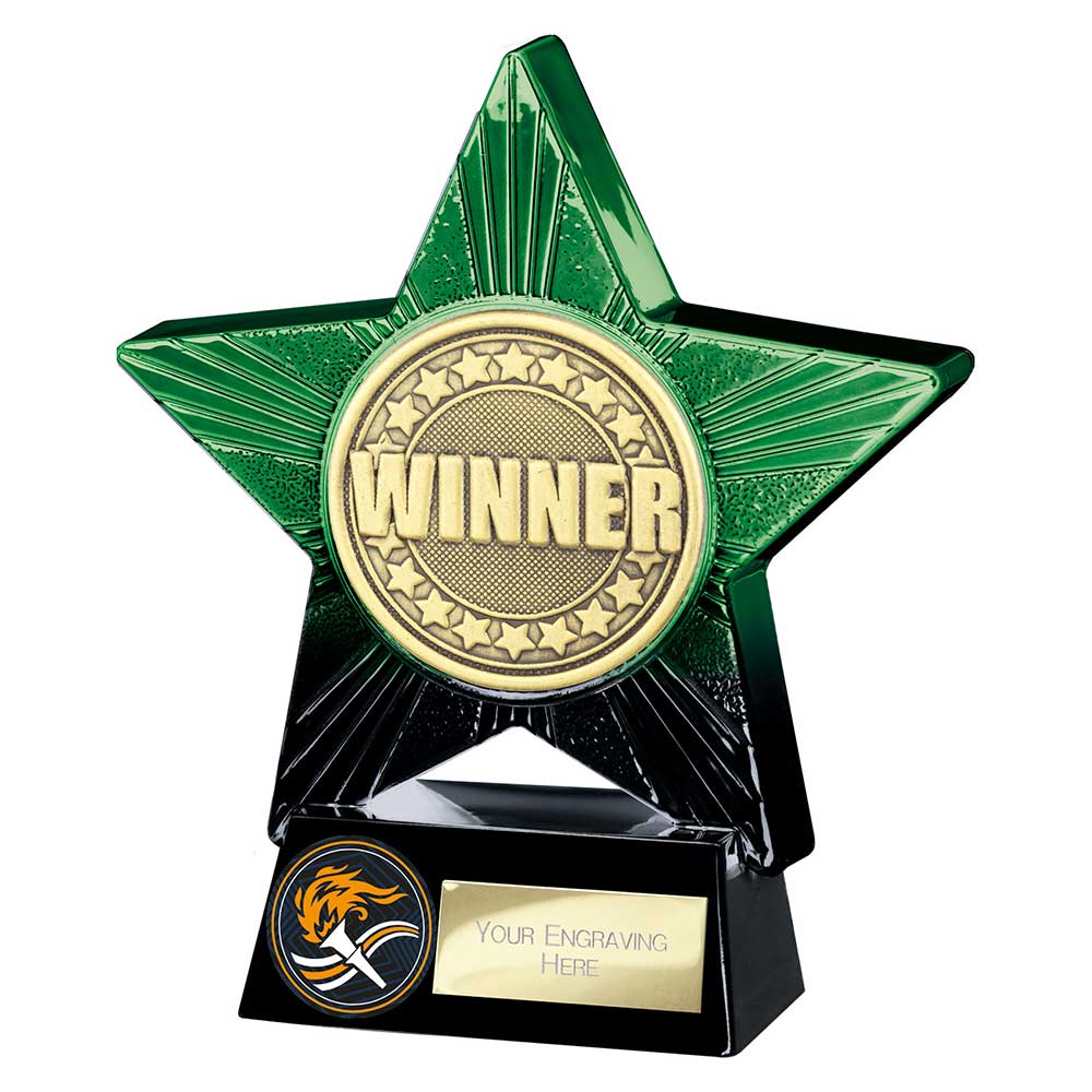 Superstar Winner Award Trophy – Green & Black 140mm