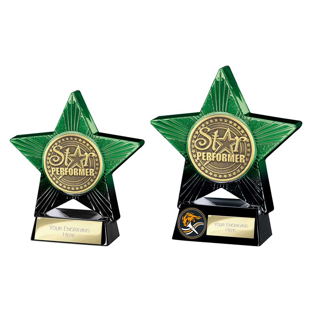 Superstar Star Performer Award Trophy – Green & Black