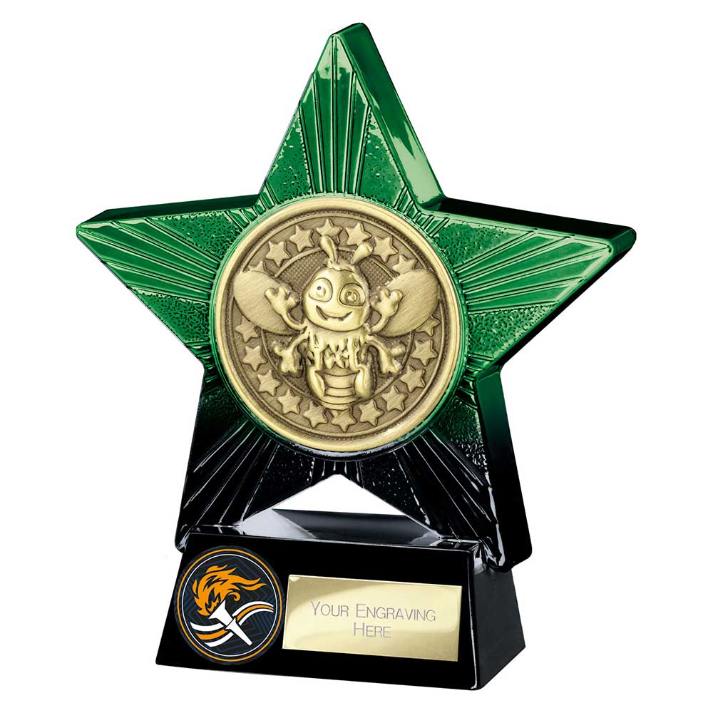 Superstar Bee Award Trophy – Green & Black 140mm