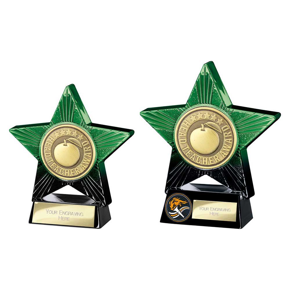 Superstar Head Teacher Award Trophy – Green & Black