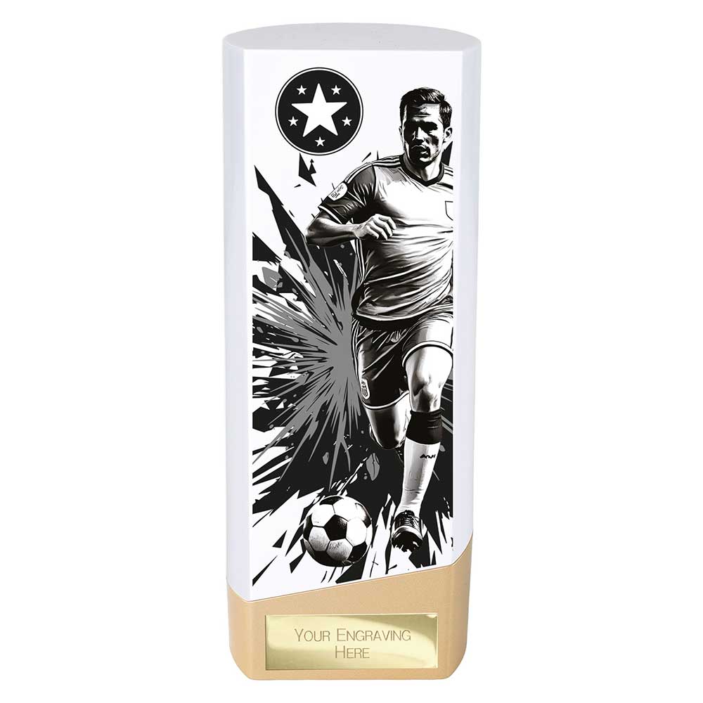 Prime Heavyweight Football White & Gold Trophy