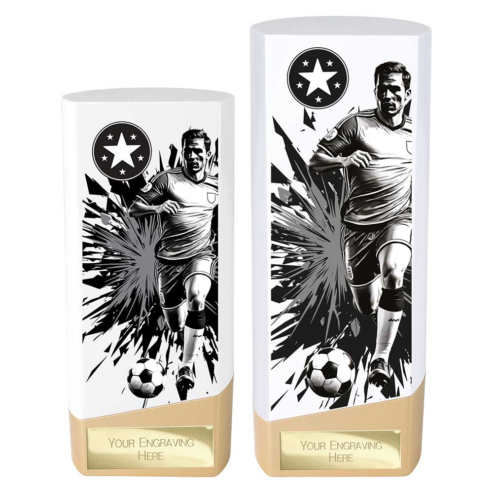 Prime Heavyweight Football White & Gold Trophy