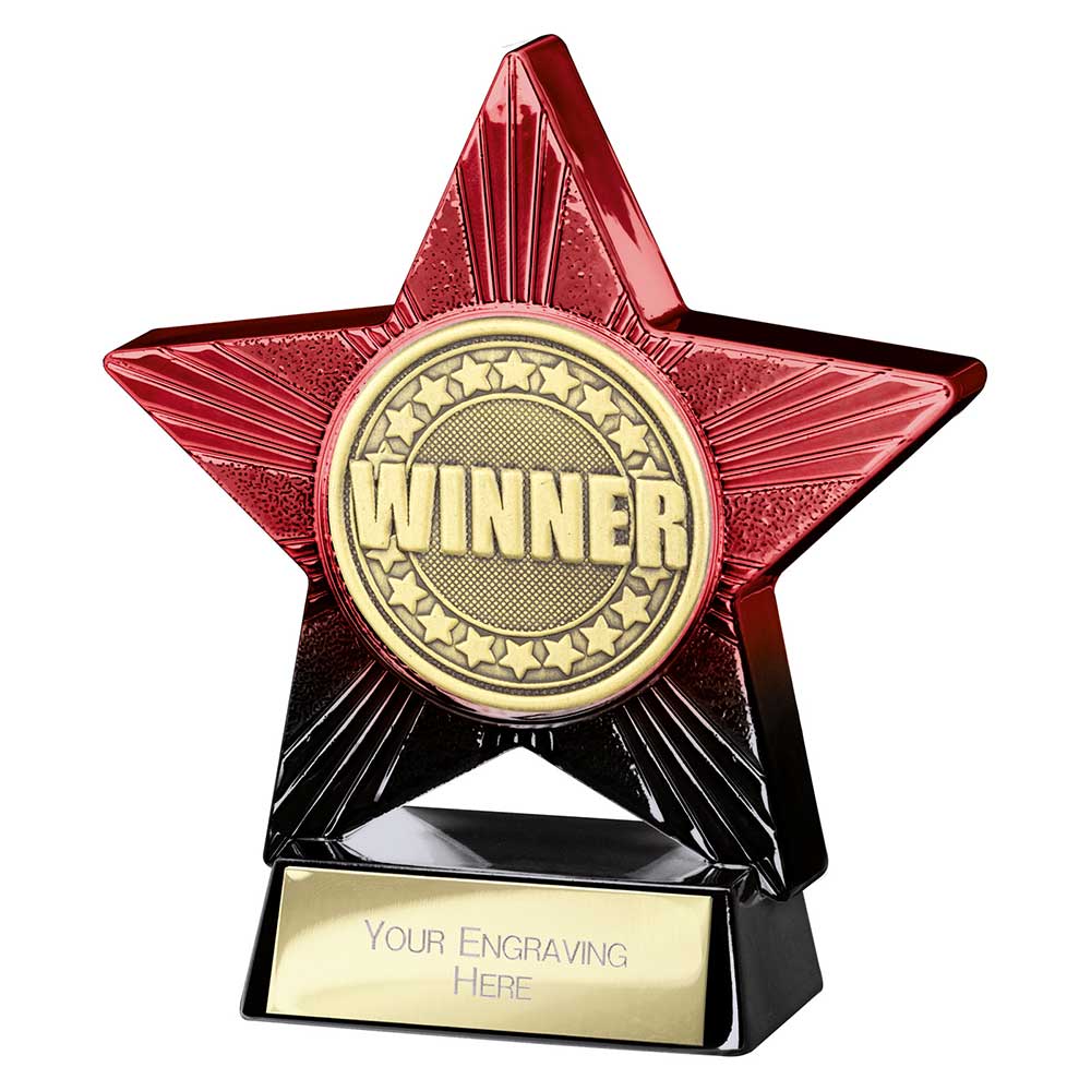 Superstar Winner Award Trophy – Red & Black 110mm