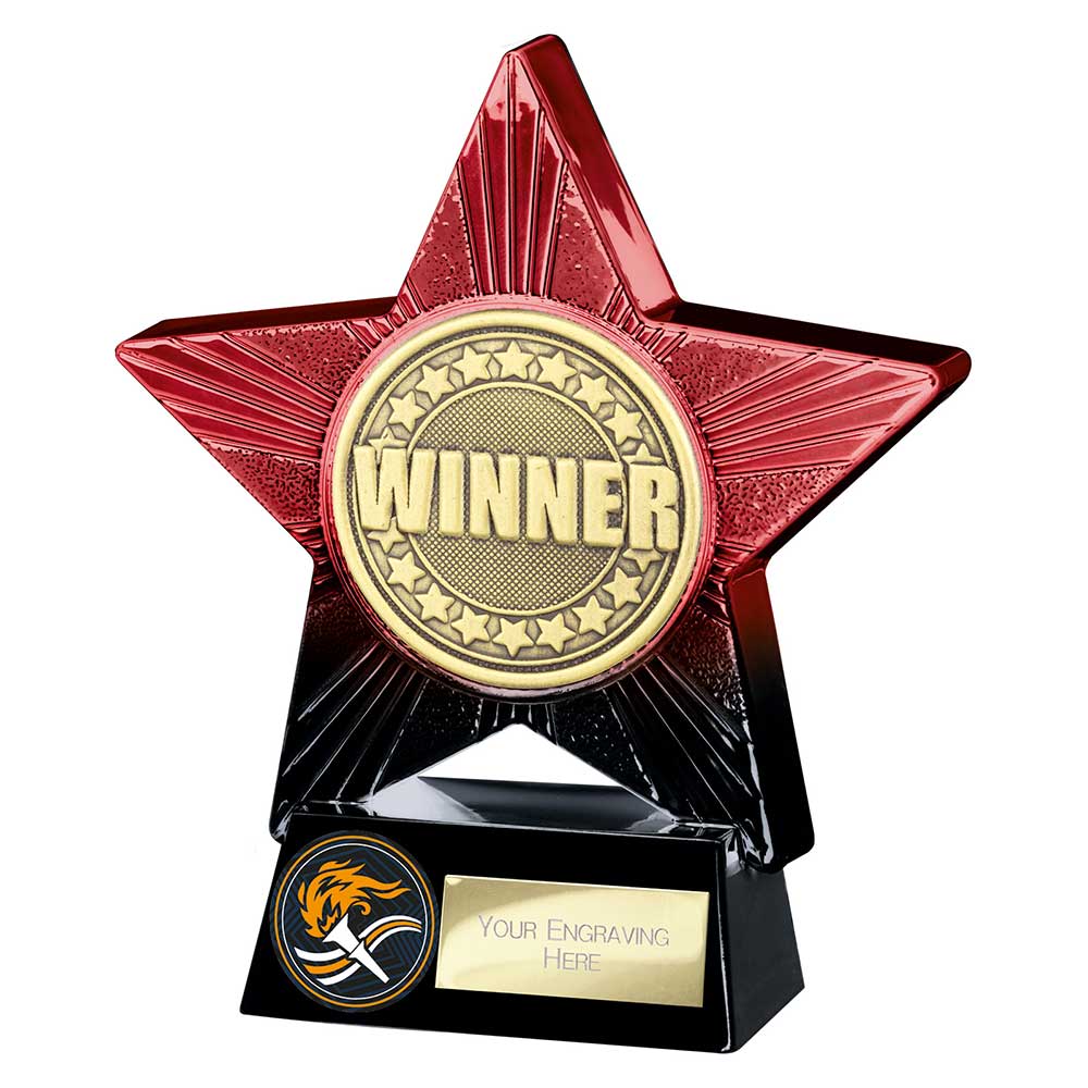 Superstar Winner Award Trophy – Red & Black 140mm