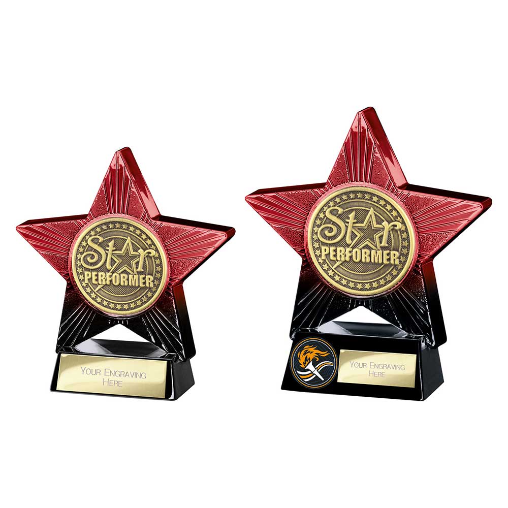 Superstar Star Performer Award Trophy – Red & Black