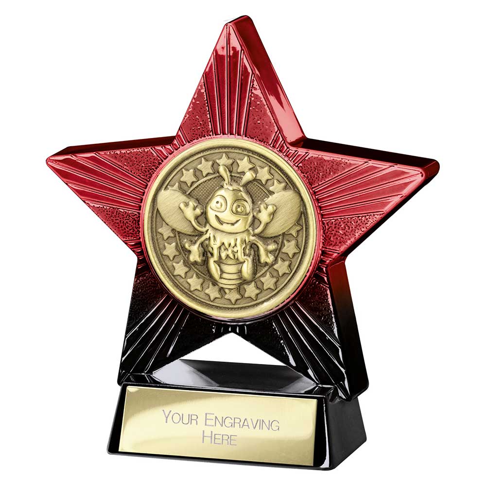 Superstar Bee Award Trophy – Red & Black 110mm