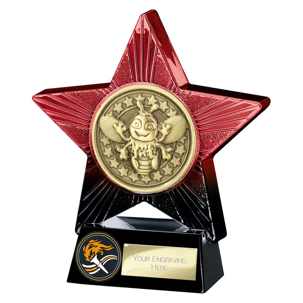 Superstar Bee Award Trophy – Red & Black 140mm