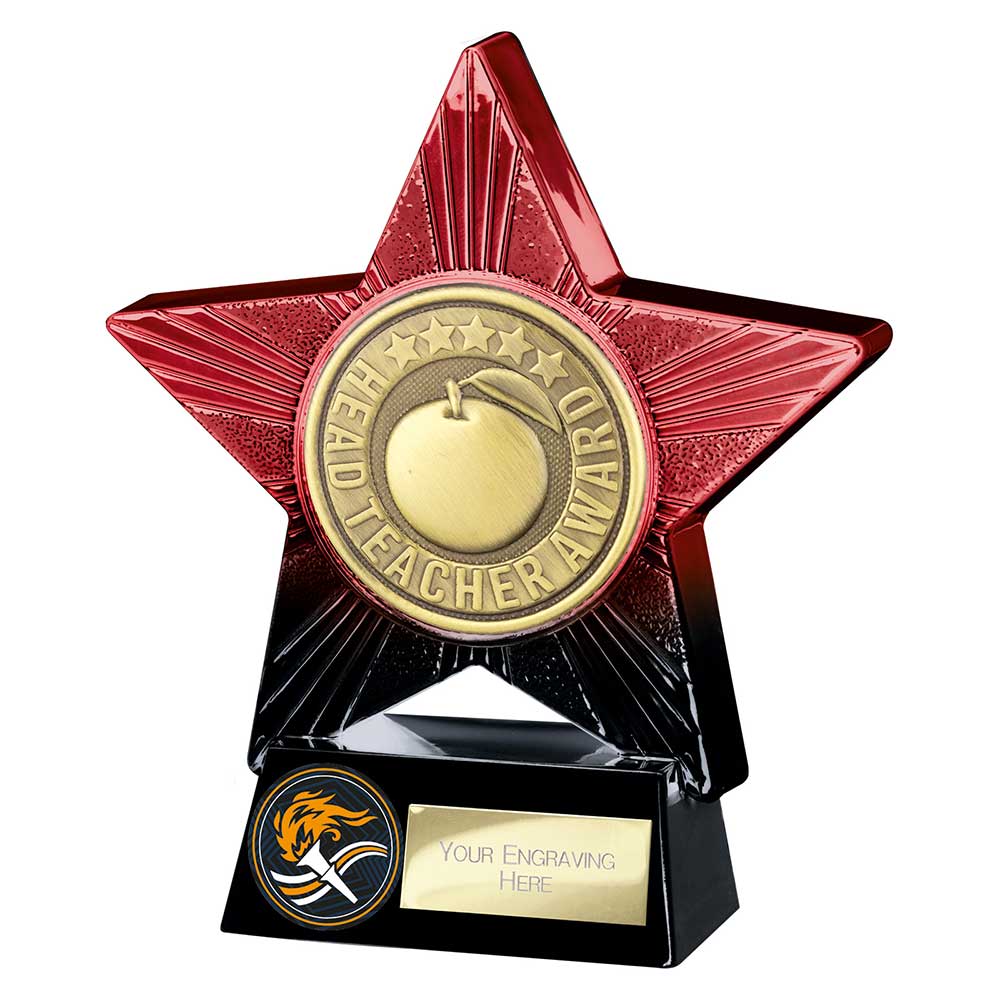 Superstar Head Teacher Award Trophy – Red & Black 140mm