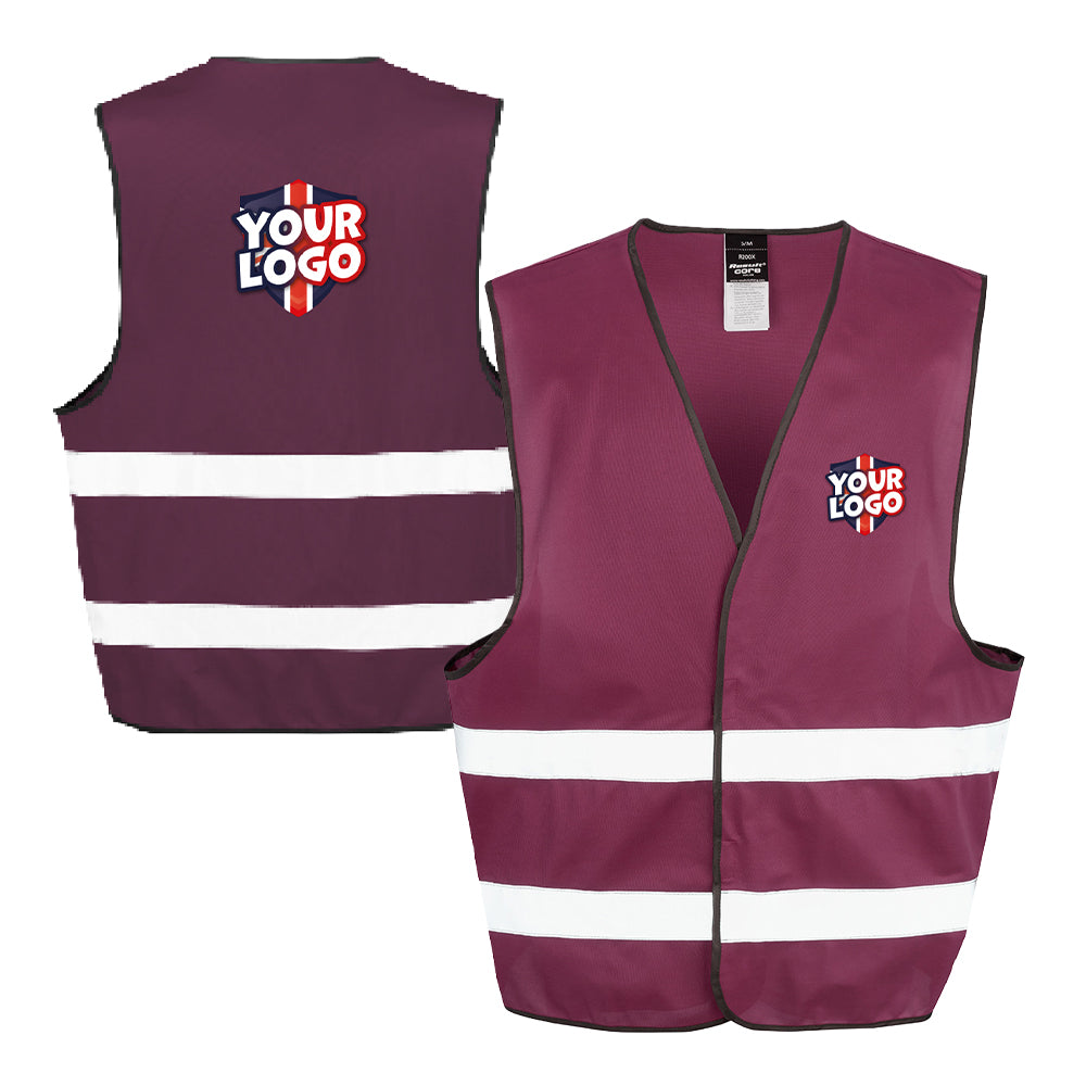Personalised Adults Hi-Vis Jacket Burgundy by School Badges UK