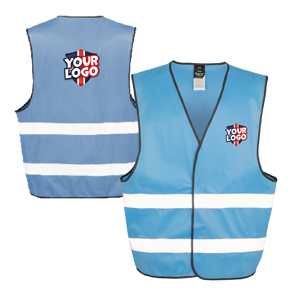 Personalised Adults Hi-Vis Jacket Sky Blue by School Badges UK