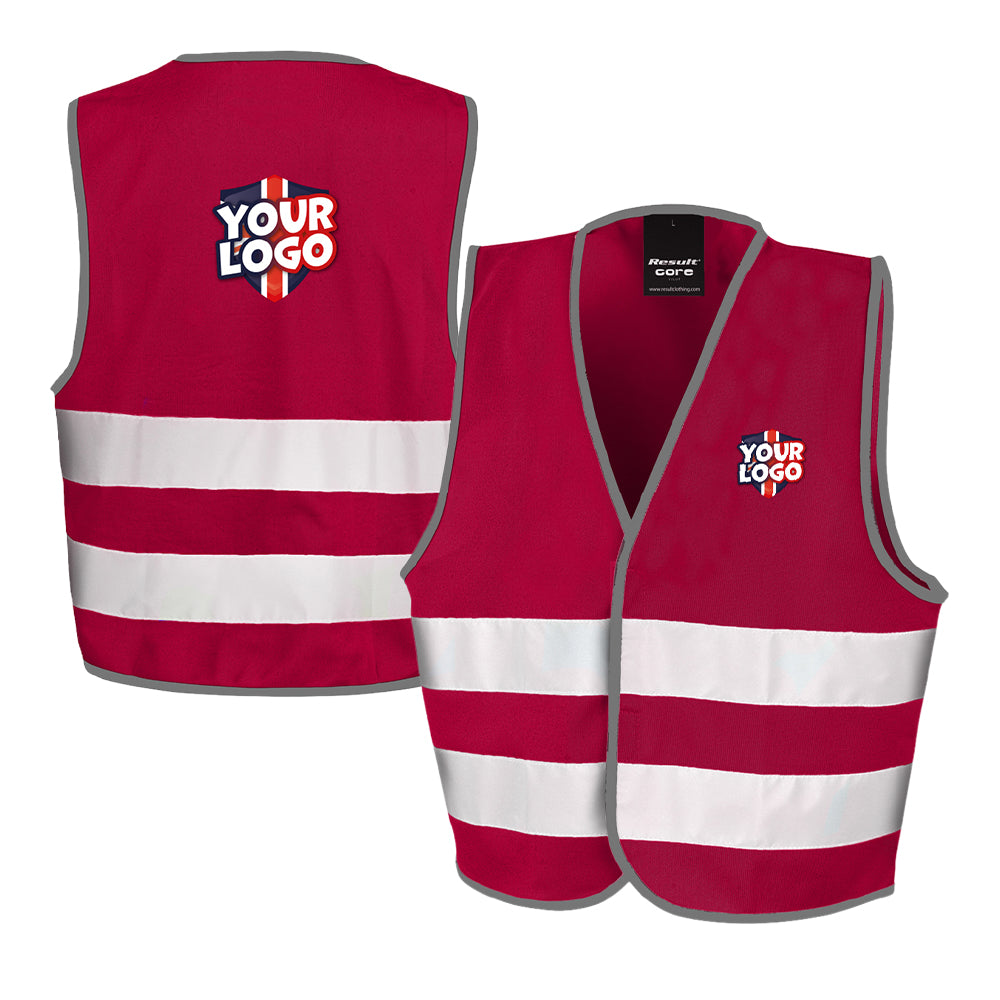 Personalised Childs Hi-Vis Jacket Burgundy by School Badges UK