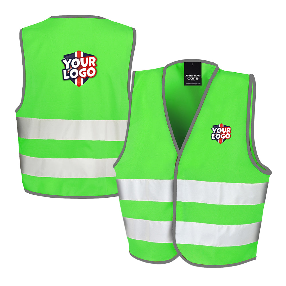 Personalised Childs Hi-Vis Jacket Green by School Badges UK