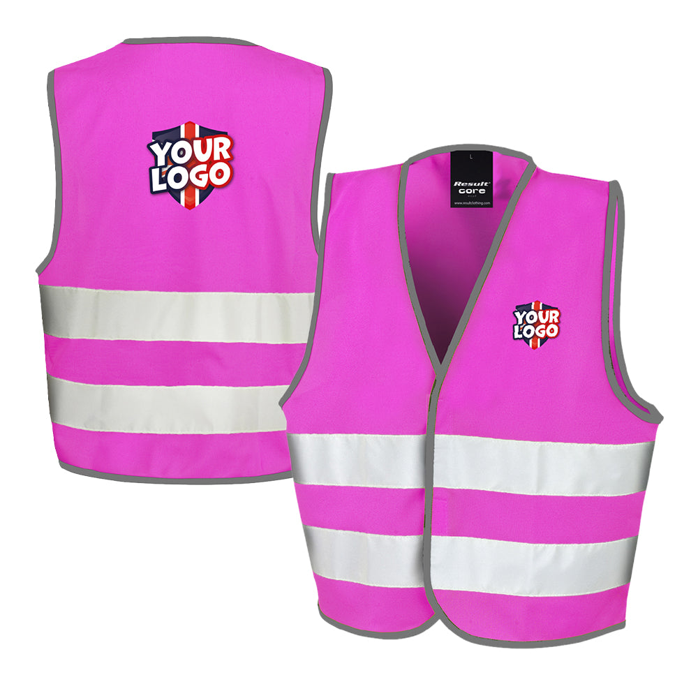Personalised Childs Hi-Vis Jacket Pink by School Badges UK