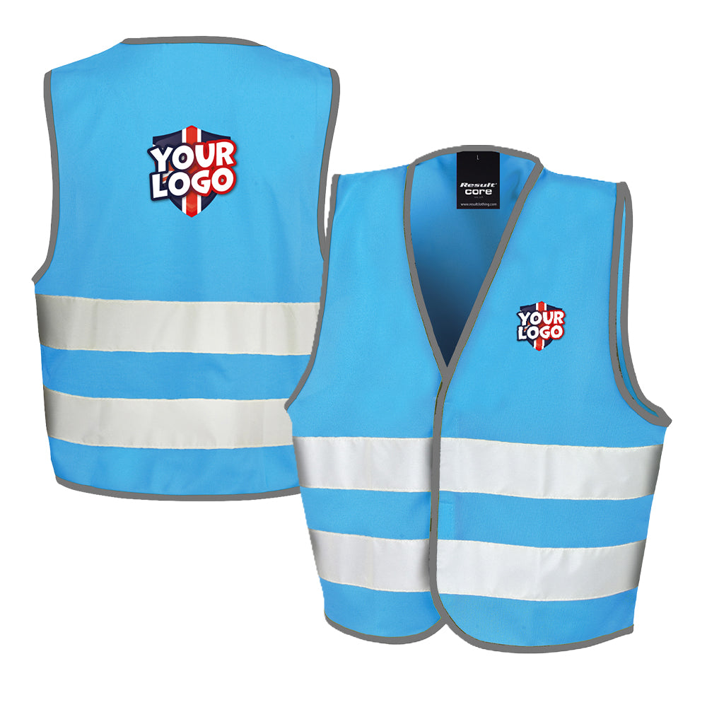 Personalised Childs Hi-Vis Jacket Sky Blue by School Badges UK