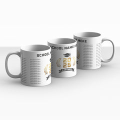 Personalised Leavers Mug up to 60 names by School Badges UK