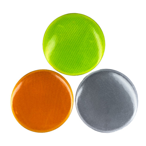 Reflective Plastic Button Badge (Pack of 3)