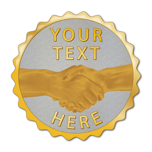 Personalised Scalloped Handshake Badge