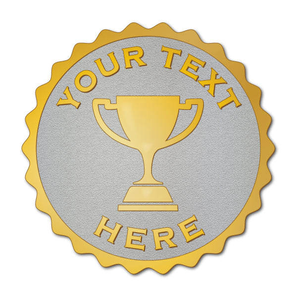 Personalised Scalloped Trophy Badge