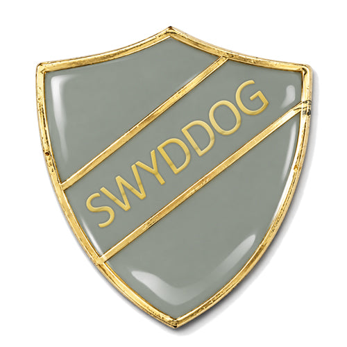 Swyddog Shield Badge – Grey