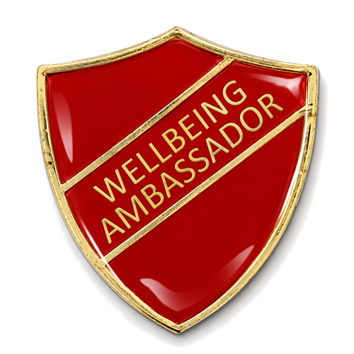Wellbeing Ambassador Shield Badge – Maroon