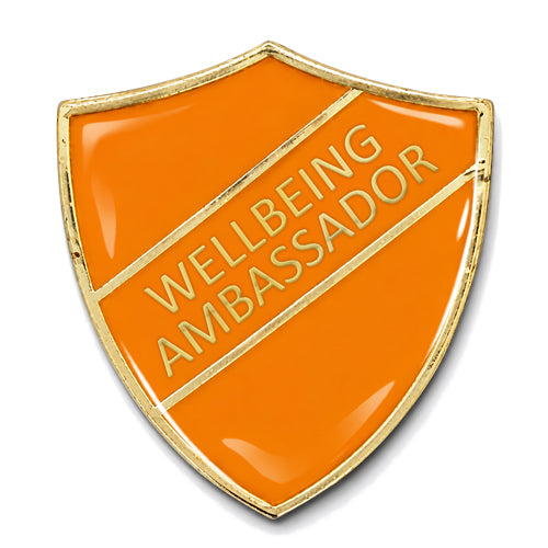 Wellbeing Ambassador Shield Badge – Orange