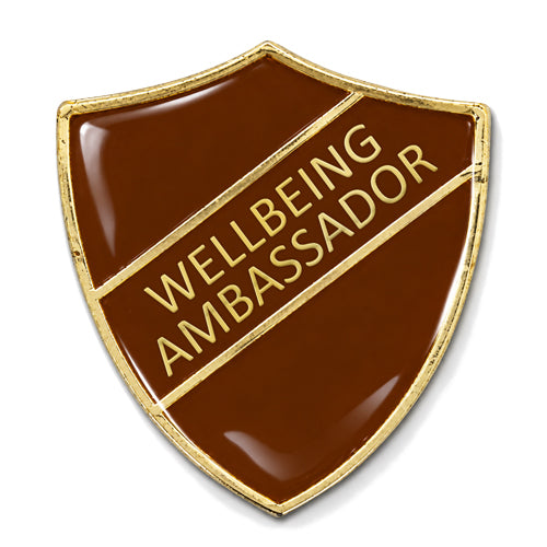 Wellbeing Ambassador Shield Badge – Brown