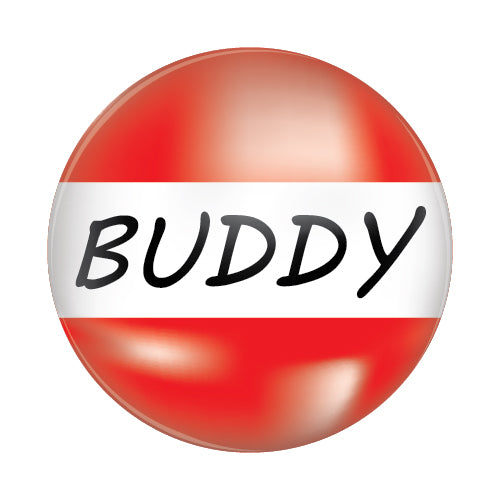 Buddy Plastic Button Badge