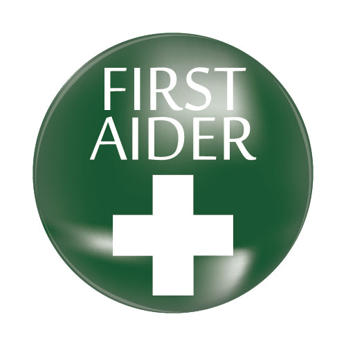 First Aider Plastic Button Badge