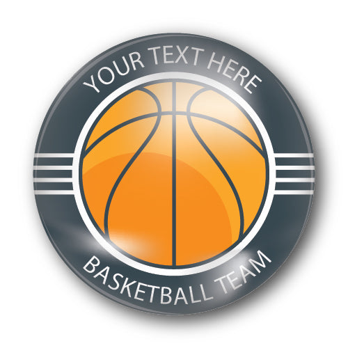 Personalised Plastic 'Basketball Team' Button Badge