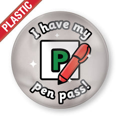 Pen Pass Plastic Button Badges (Pack of 10) by School Badges UK