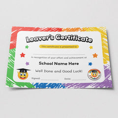 Leaver's Certificate with Badge (Pack of 10) by School Badges UK
